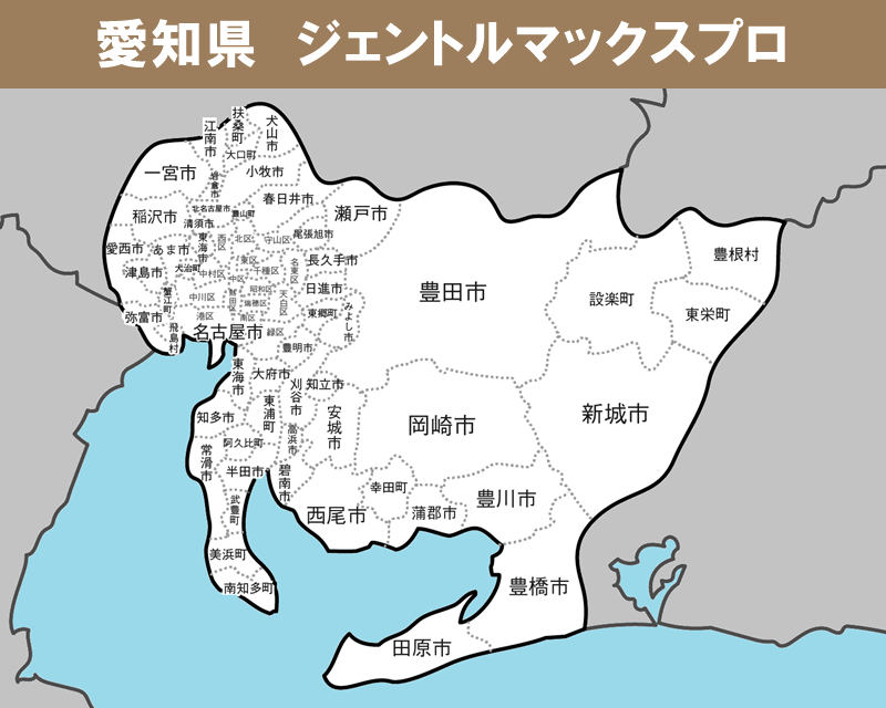 愛知県の白地図