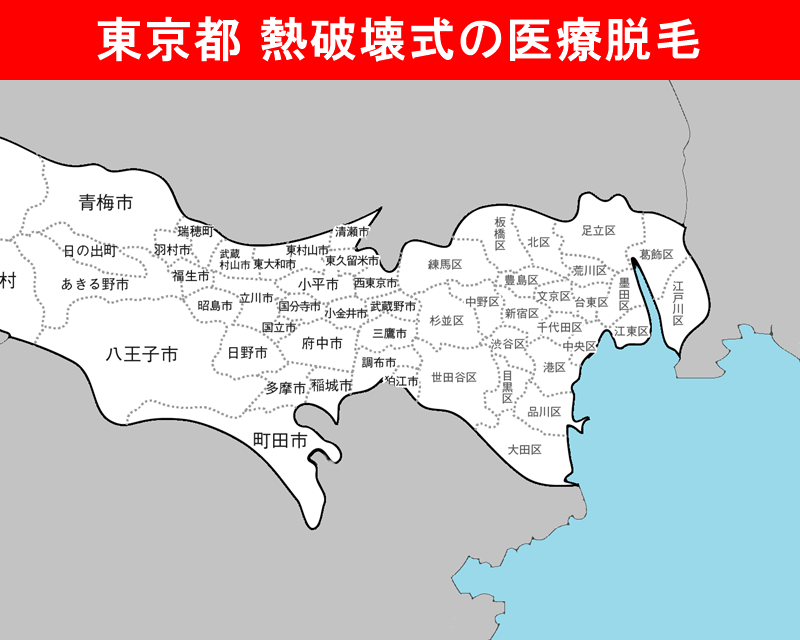 東京都の白地図