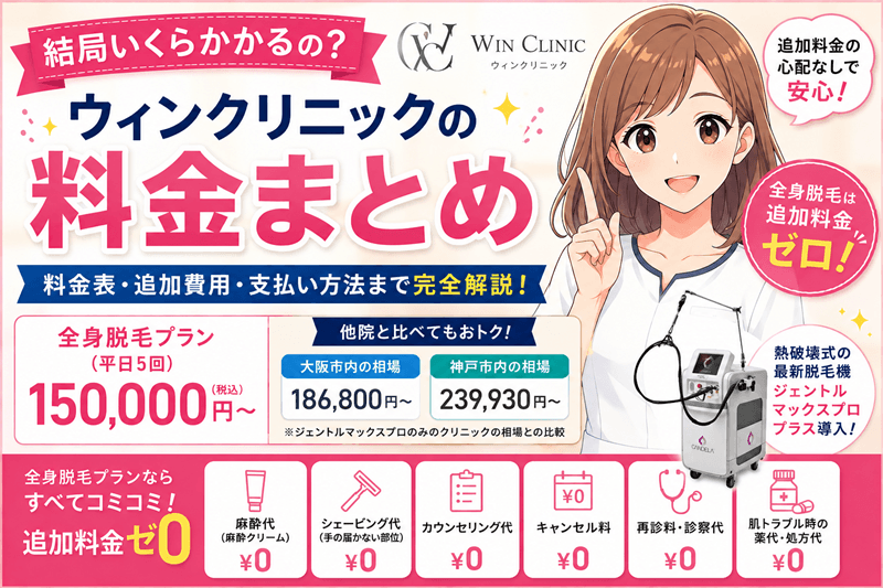 ウィンクリニックの料金は高い？料金表・追加費用・支払い方法を徹底解説