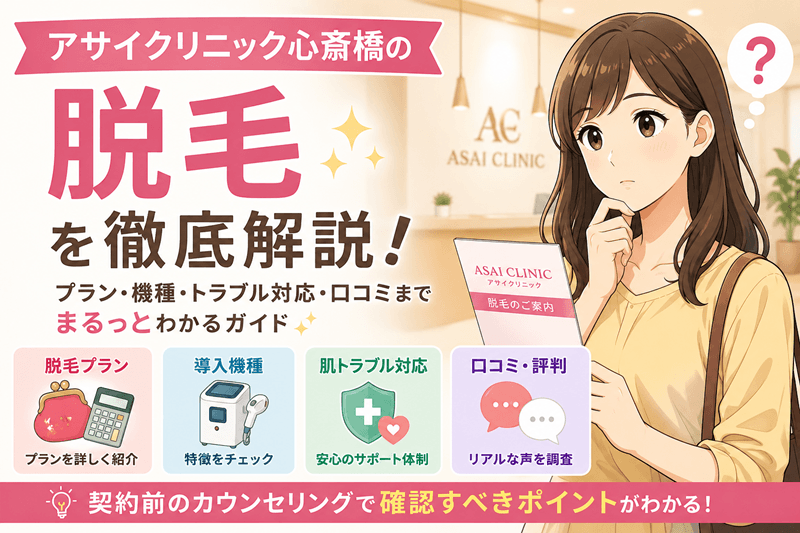 アサイクリニック心斎橋の脱毛｜料金・機械・効果を徹底解説