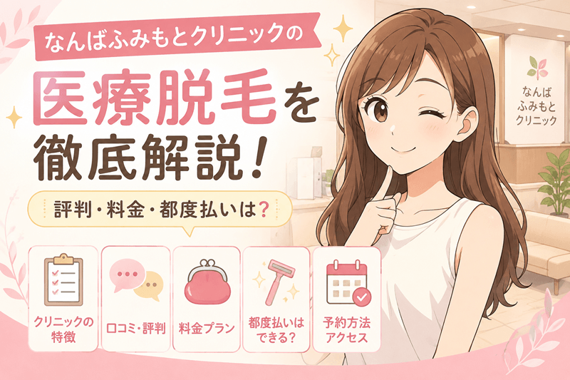 なんばふみもとクリニックの医療脱毛は？口コミ・料金を解説