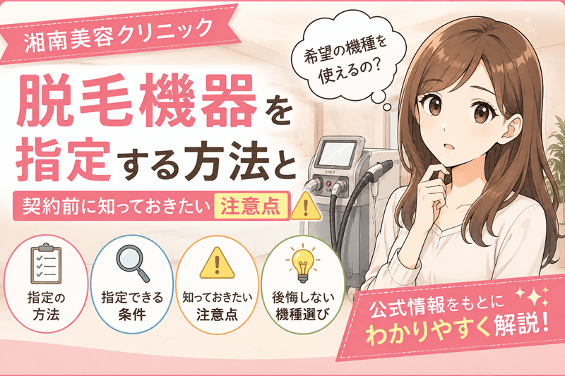 湘南美容クリニックで脱毛機種を指定する方法と注意点