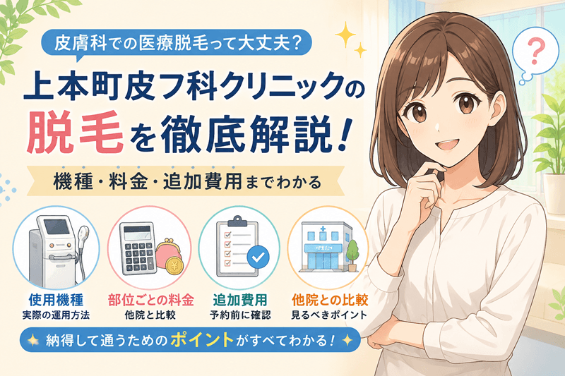 上本町皮膚科クリニックの脱毛|機種の使われ方と料金を解説