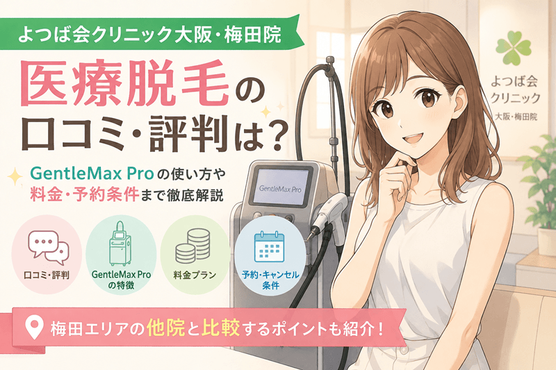 よつば会クリニック梅田院の脱毛|口コミ・機種・料金を解説