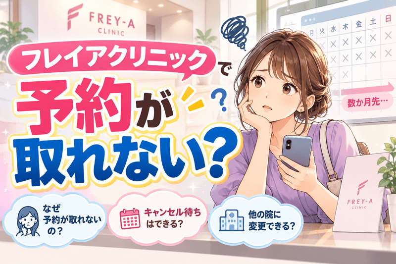 フレイアクリニックで予約が取れない理由｜関西3院の口コミで検証